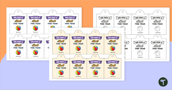 Image of Student Gift Tags - We Had a Ball This Year