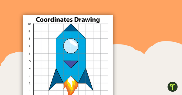 Preview image for Coordinates Drawing - Rocket - teaching resource