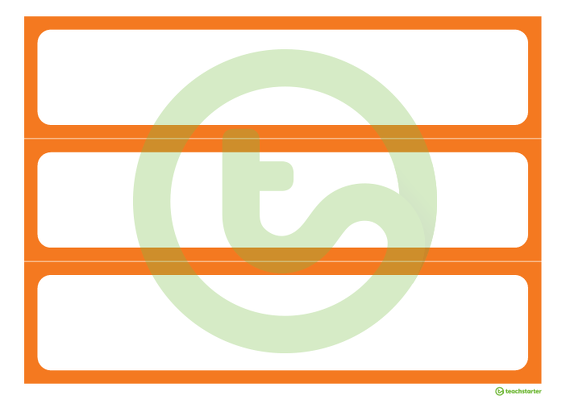 Plain Orange - Tray Labels teaching resource