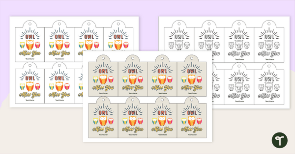 Image of Student Gift Tags - Owl Miss You