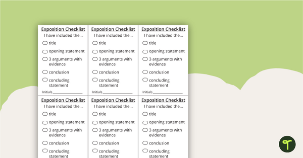 Go to Exposition Writing Checklist teaching resource
