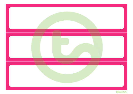 Plain Pink - Tray Labels teaching resource
