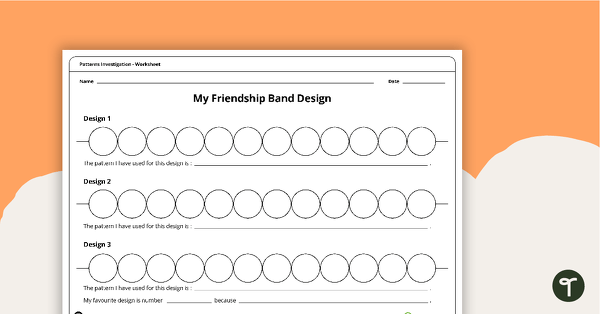 Patterns Maths Investigation - Bands of Friendship teaching resource