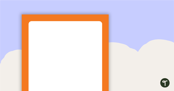 Plain Orange - Portrait Page Border teaching resource