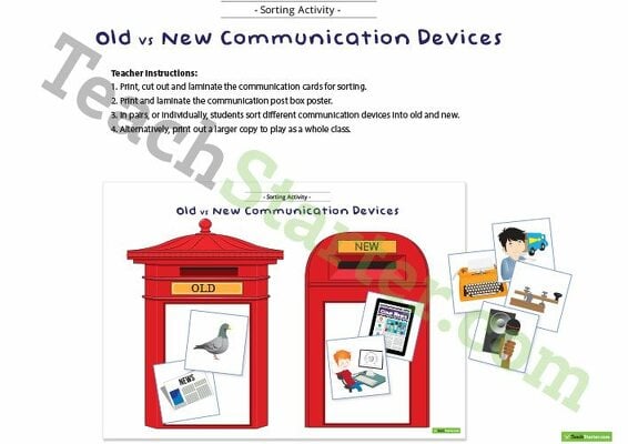Old vs New Communication Devices - Sorting Activity teaching resource