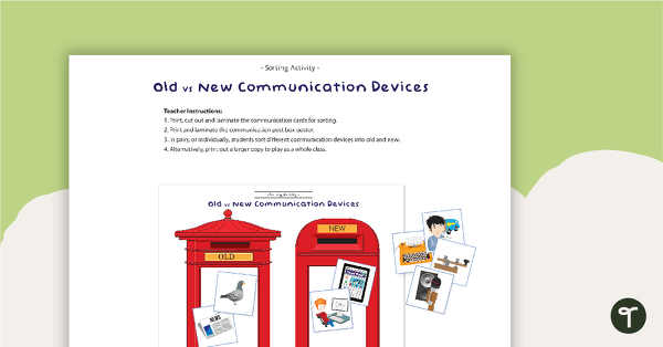 Image of Old vs New Communication Devices - Sorting Activity