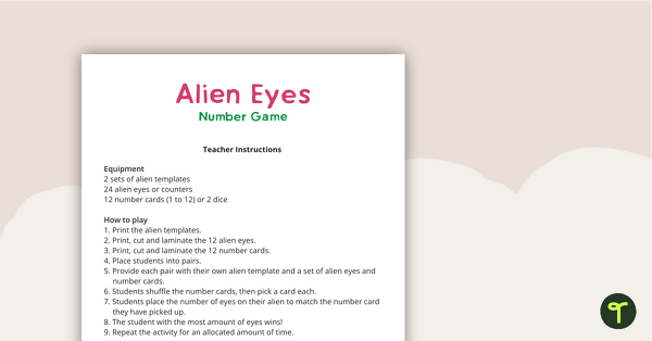 Go to Alien Eyes - Number Game teaching resource