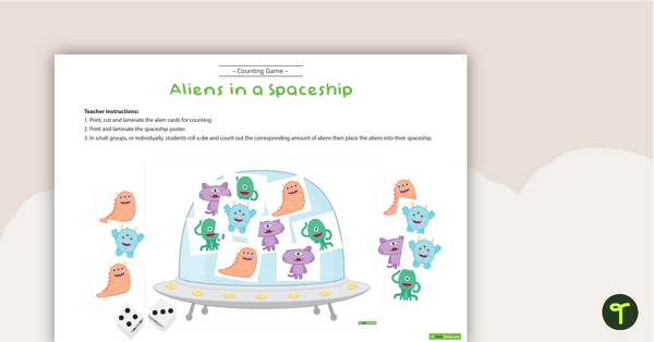 Aliens in a Spaceship - Counting Game teaching resource