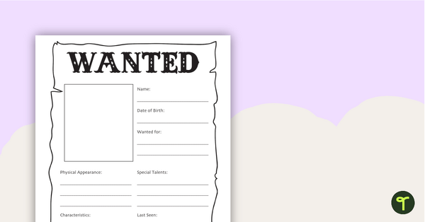 Go to Printable Wanted Poster Template teaching resource