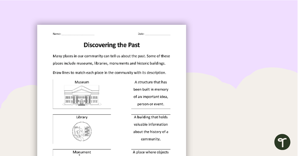Preview image for Discovering the Past Worksheet - teaching resource