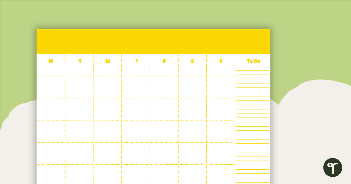 Plain Yellow - Monthly Overview teaching resource
