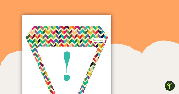 Bright Chevron - Letters and Numbers Bunting teaching resource