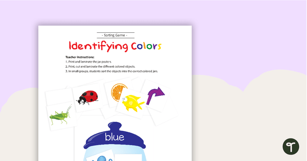 Preview image for Identifying Colors - Sorting Game - teaching resource