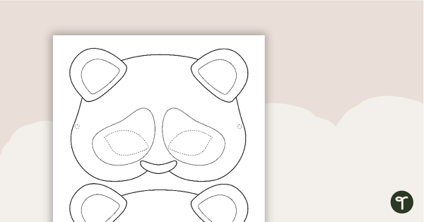 Panda Face Mask Template teaching resource