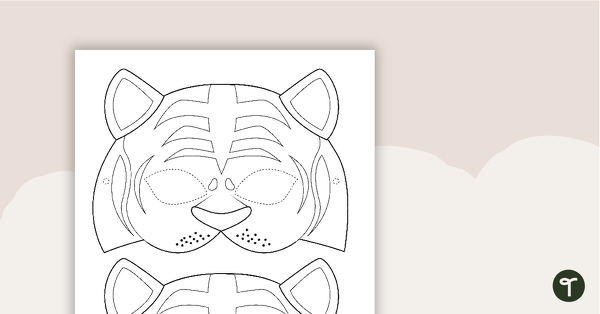 Tiger Face Mask Template teaching resource