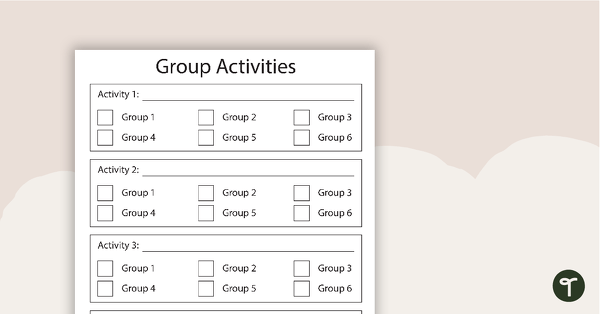 Group Activities Checklist teaching resource
