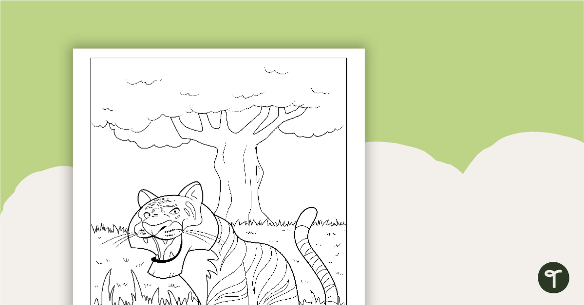 Tiger Coloring Sheet teaching resource