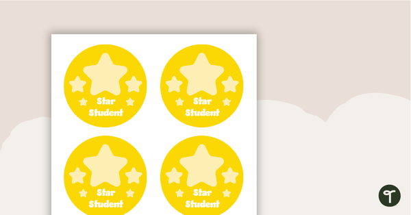 Plain Yellow - Star Student Badges teaching resource