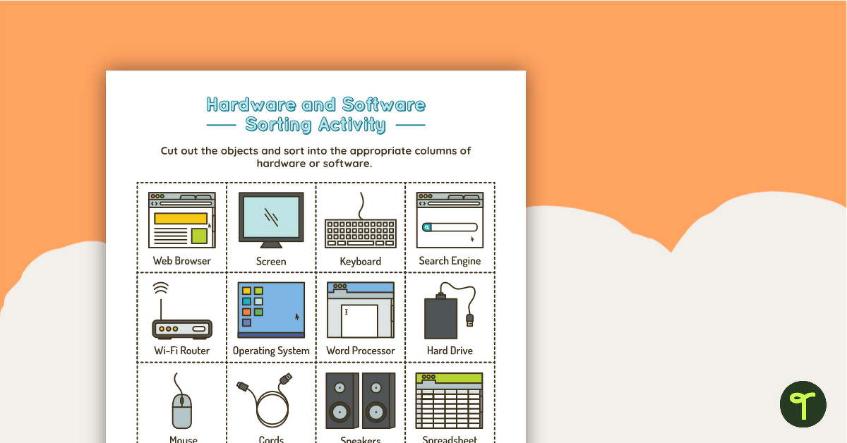 Introduction to Hardware and Software Sorting Activity teaching resource