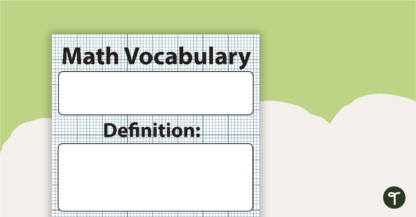 Preview image for Math Word of the Week Poster B&W - teaching resource