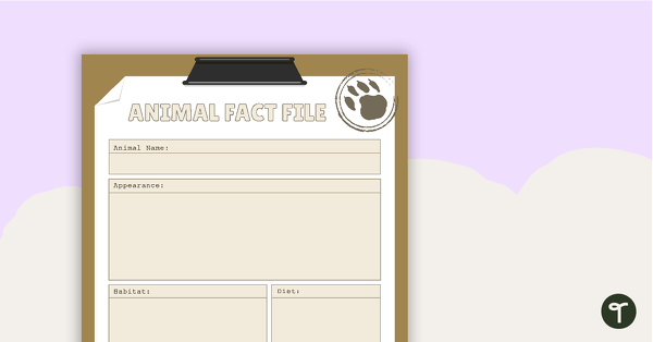 Image of Animal Fact File Worksheet