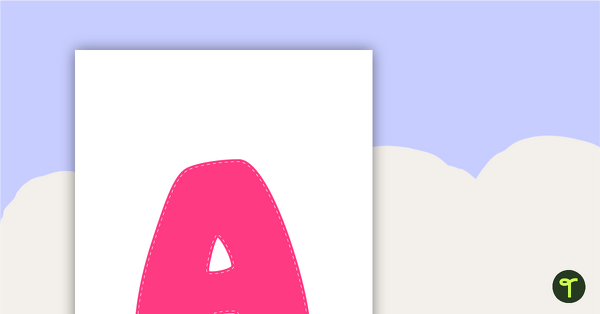 Plain Pink - Letter, Number and Punctuation Set teaching resource