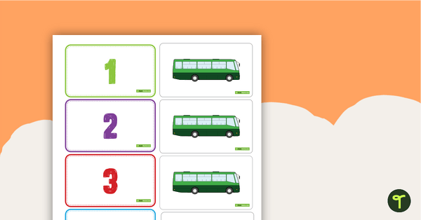 Image of 1 to 5 Transport Number Match Cards