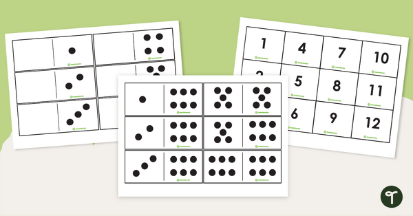 Image of Subitising 1 to 12 - Domino Cards