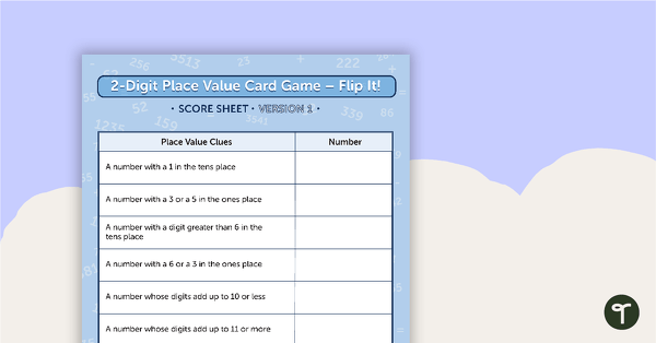 Preview image for 2-Digit Place Value Card Game - Flip It! - teaching resource