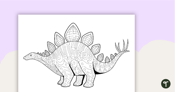 Image of Stegosaurus Mindful Coloring Sheet