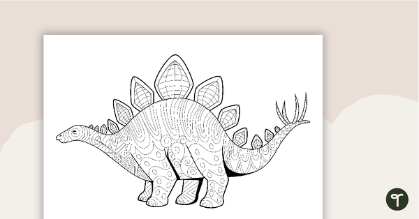 Stegosaurus Mindful Colouring In Sheet teaching resource