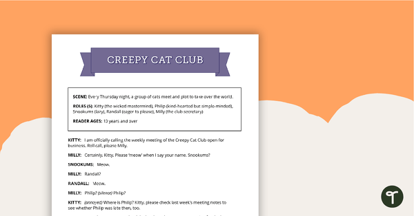 Go to Comprehension - Creepy Cat Club teaching resource