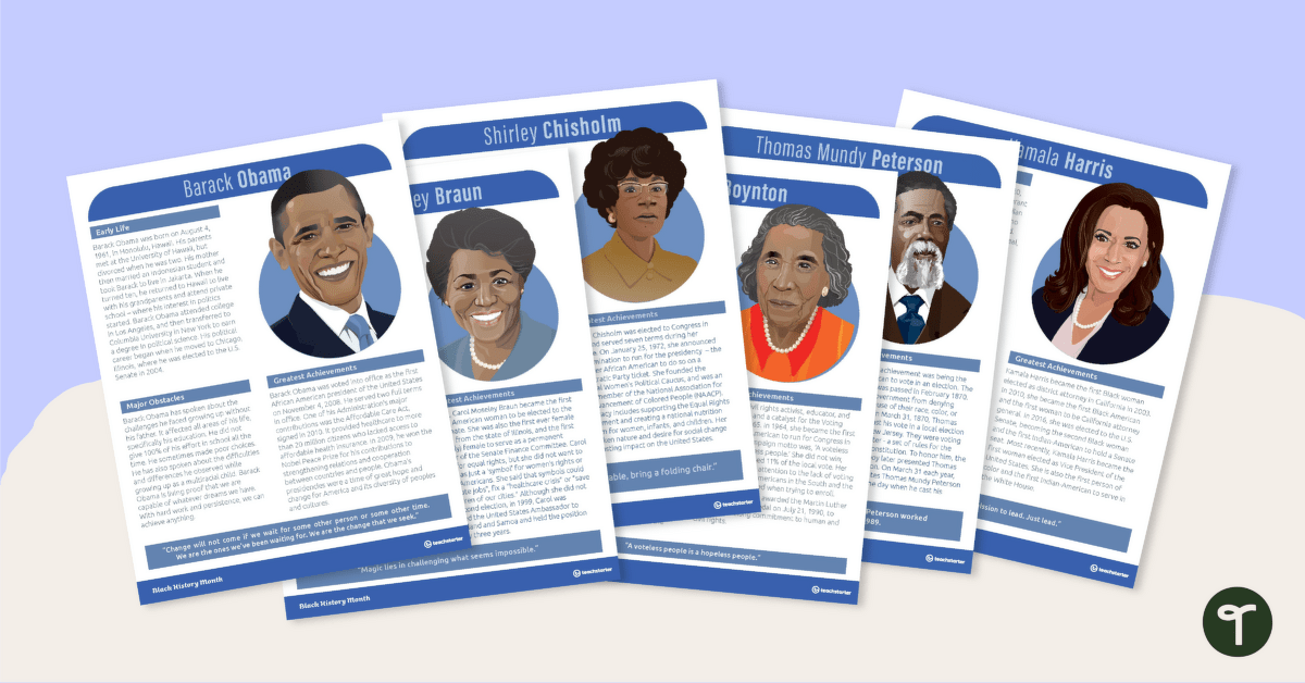 Black History Profile Poster Pack teaching resource