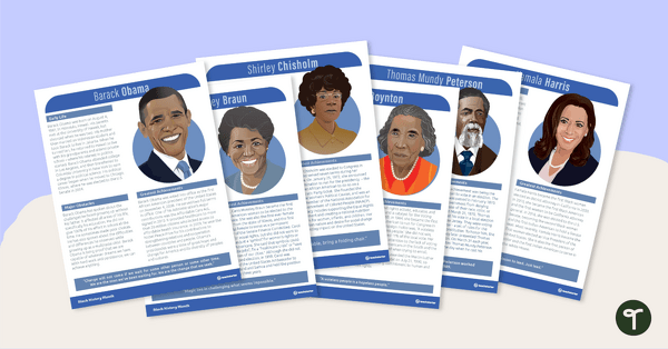 预览图像佛r Black History Profile Poster Pack - teaching resource