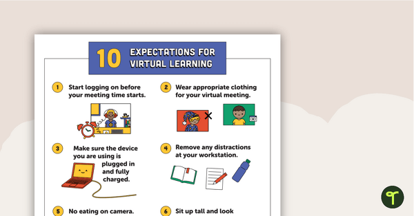 10 Expectations for Virtual Learning – Poster teaching resource
