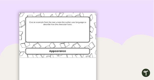 Character Profile Flip Book  - Upper Primary teaching resource