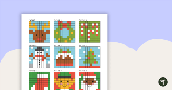 Holiday Hundreds Chart Mystery Pictures teaching resource