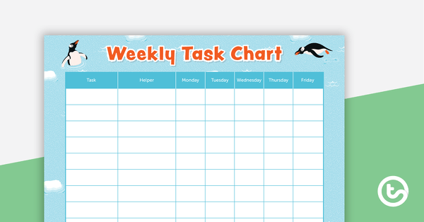 Go to Penguins – Weekly Task Chart teaching resource