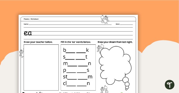 Go to Digraph Worksheet - ea teaching resource