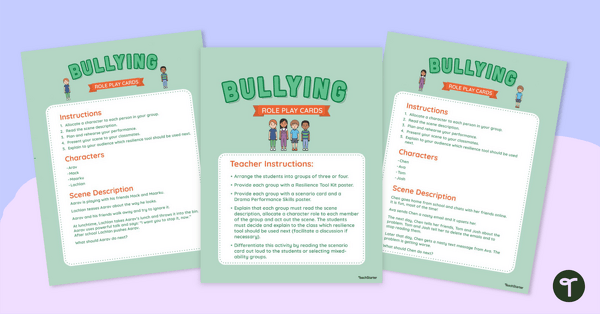 Go to Bullying Role Play Cards teaching resource