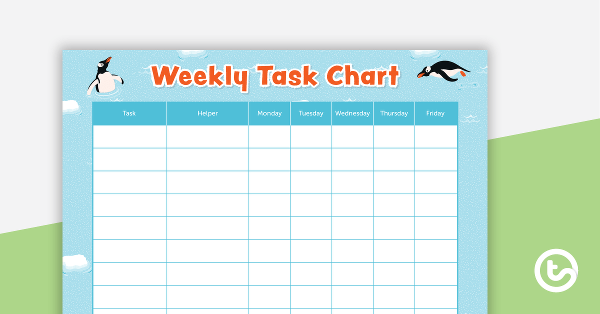 Penguins – Weekly Task Chart teaching resource