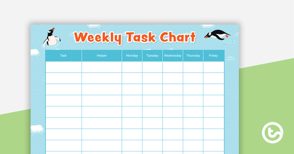 Go to Penguins – Weekly Task Chart teaching resource