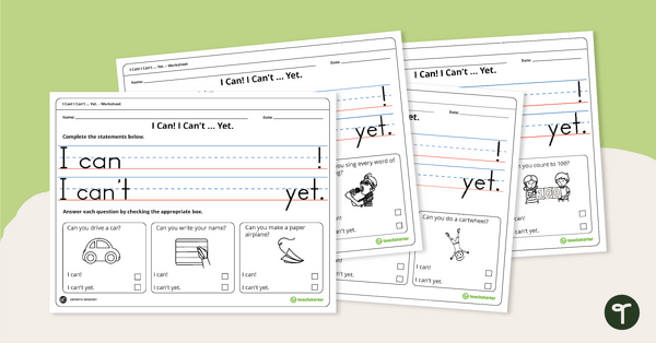 Go to Growth Mindset Worksheets (Grades K-1) teaching resource