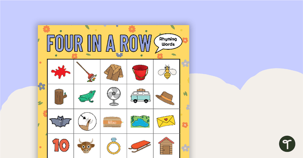 Preview image for Four in a Row Game - Rhyming Words - teaching resource
