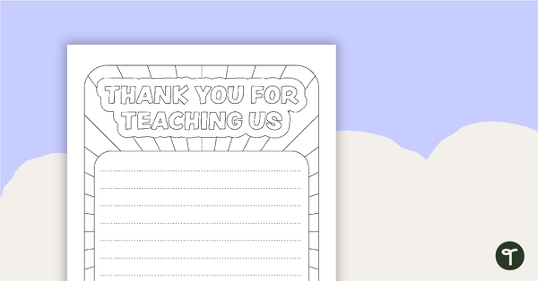 Go to Thank You for Teaching Us - Greeting Card and Letter Template teaching resource