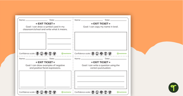 Go to Year 1 Literacy Exit Tickets – Worksheets teaching resource