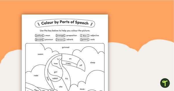 Go to Colour by Parts of Speech Worksheet – Toucan teaching resource