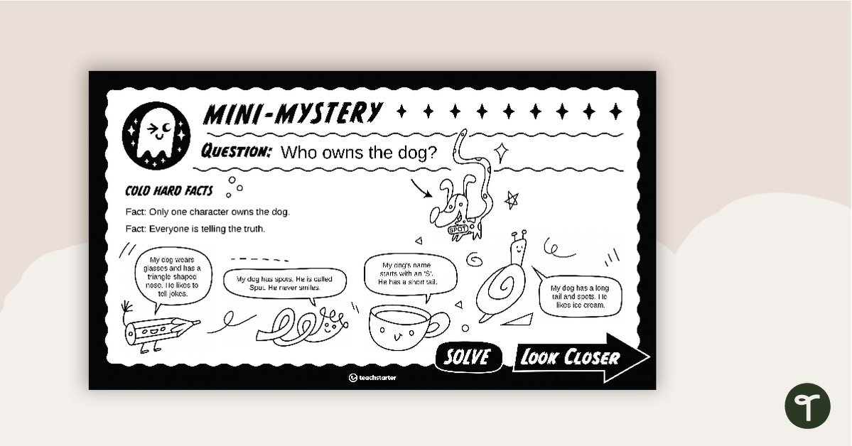 Mini-Mystery – Who Owns the Dog? – Interactive PowerPoint teaching resource