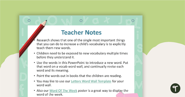 Word of the Week Flip Book - Kindergarten teaching resource