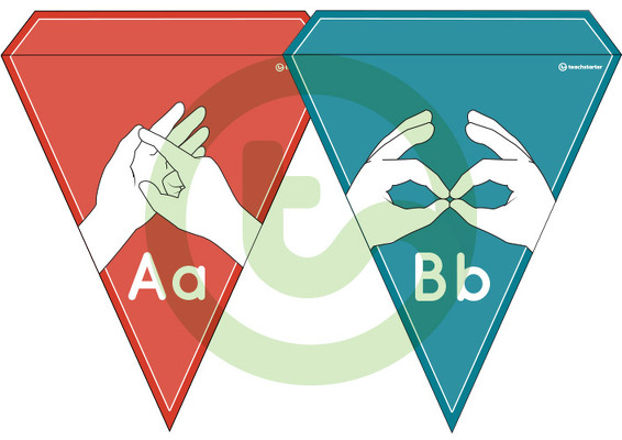 Auslan Fingerspelling Alphabet Bunting teaching resource